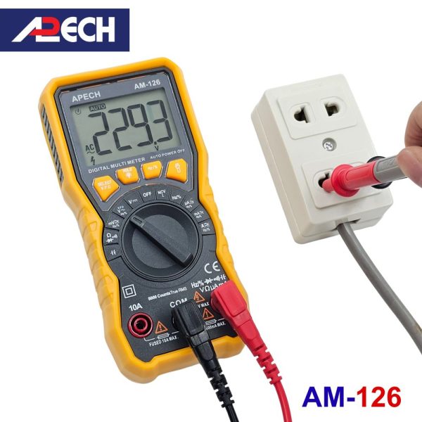Đồng hồ vạn năng APECH AM-126 True-RMS đo điện AC/DC tự động chỉnh dải đo, đồng hồ VOM AC/DC APECH AM126 True RMS, APECH AM-126 Digital AC/DC Multimeter