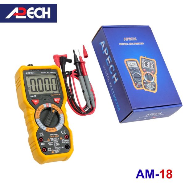Đồng hồ vạn năng APECH AM-18 True-RMS đo điện AC/DC, đồng hồ VOM APECH AM18 True-RMS, APECH AM 18 True RMS Digital Multimeter