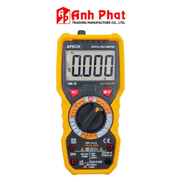 Đồng hồ vạn năng APECH AM-18 True-RMS đo điện AC/DC, đồng hồ VOM APECH AM18 True-RMS, APECH AM 18 True RMS Digital Multimeter