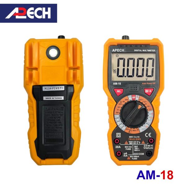 Đồng hồ vạn năng APECH AM-18 True-RMS đo điện AC/DC, đồng hồ VOM APECH AM18 True-RMS, APECH AM 18 True RMS Digital Multimeter