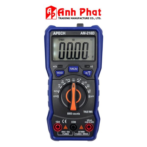 Đồng hồ vạn năng APECH AM-216D True-RMS đo điện AC/DC, đồng hồ VOM hiện số APECH AM216D TrueRMS, APECH AM-216D True-RMS Auto Range Digital Multimeter