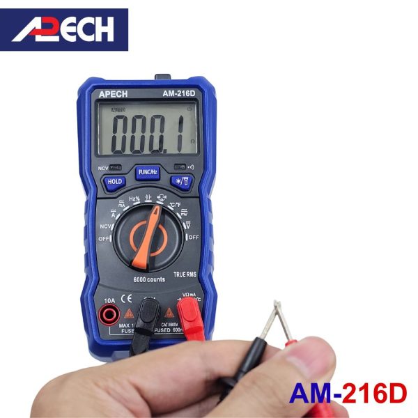 Đồng hồ vạn năng APECH AM-216D True-RMS đo điện AC/DC, đồng hồ VOM hiện số APECH AM216D TrueRMS, APECH AM-216D True-RMS Auto Range Digital Multimeter