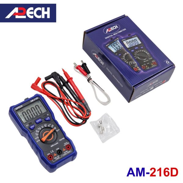 Đồng hồ vạn năng APECH AM-216D True-RMS đo điện AC/DC, đồng hồ VOM hiện số APECH AM216D TrueRMS, APECH AM-216D True-RMS Auto Range Digital Multimeter