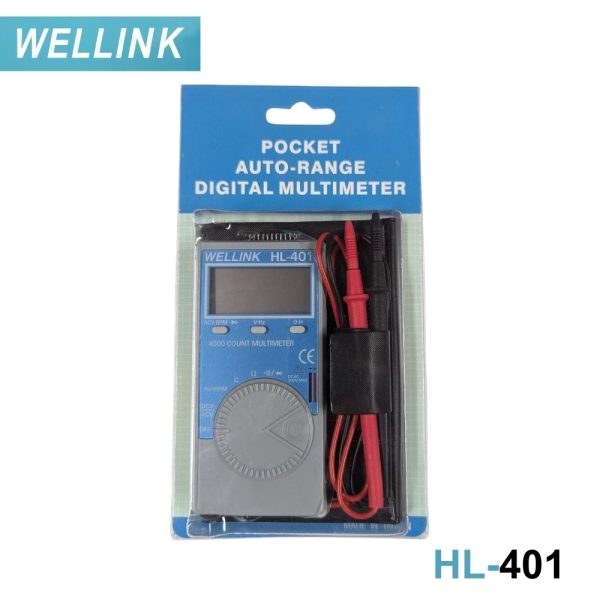 Đồng hồ vạn năng bỏ túi WELLNK HL-401 dạng ví nhỏ gọn, đồng hồ VOM mini WELLNK HL401, WELLNK HL 401 pocket digital multimeter