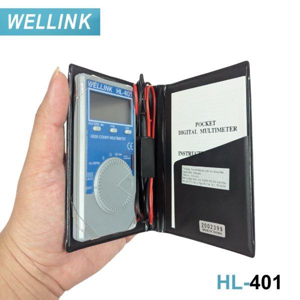 Đồng hồ vạn năng bỏ túi WELLNK HL-401 dạng ví nhỏ gọn, đồng hồ VOM mini WELLNK HL401, WELLNK HL 401 pocket digital multimeter