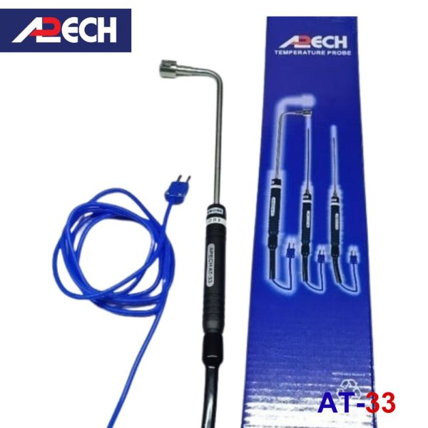 que đo nhiệt độ tiếp xúc đầu cong APECH AT-33, cây đo nhiệt độ tiếp xúc bề mặt APECH AT 33, APECH AT-33 K-Type Thermocouple Probe