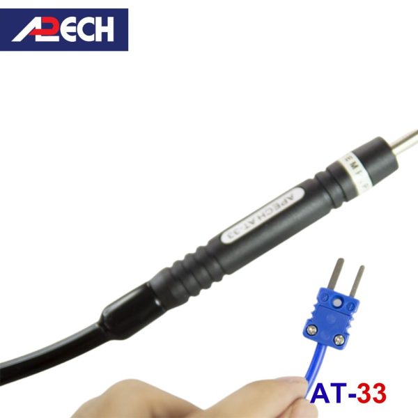 que đo nhiệt độ tiếp xúc đầu cong APECH AT-33, cây đo nhiệt độ tiếp xúc bề mặt APECH AT 33, APECH AT-33 K-Type Thermocouple Probe