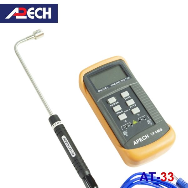 que đo nhiệt độ tiếp xúc đầu cong APECH AT-33, cây đo nhiệt độ tiếp xúc bề mặt APECH AT 33, APECH AT-33 K-Type Thermocouple Probe