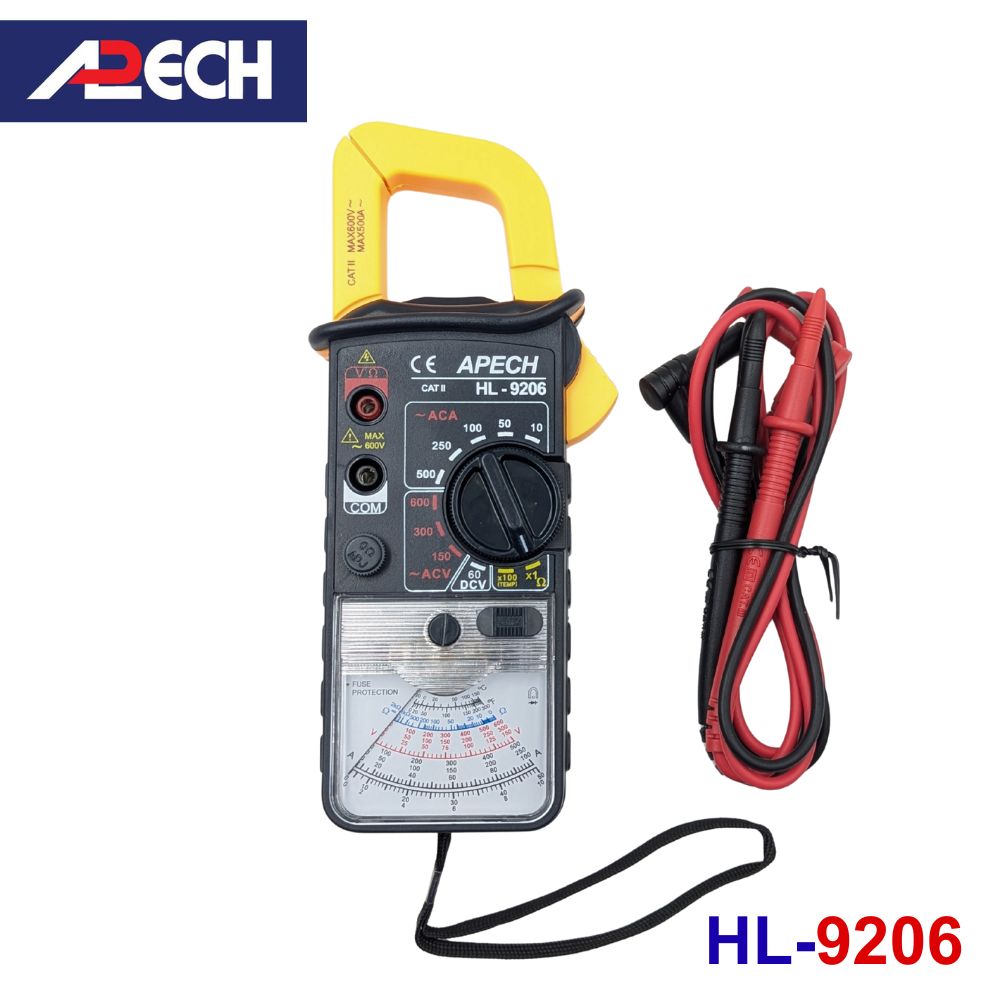 Ampe kìm cơ APECH HL-9206 chỉ thị kim đo dòng AC (500A) Ampe kìm cơ APECH HL-9206 chỉ thị kim đo dòng AC (500A), Ampe kìm chỉ thị kim APECH HL9206, APECH HL 9206 Analog Clamp Meter