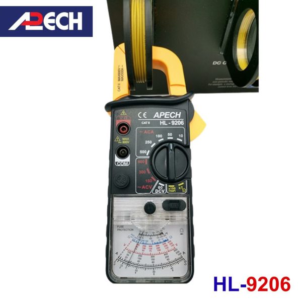 Ampe kìm cơ APECH HL-9206 chỉ thị kim đo dòng AC (500A), Ampe kìm chỉ thị kim APECH HL9206, APECH HL 9206 Analog Clamp Meter