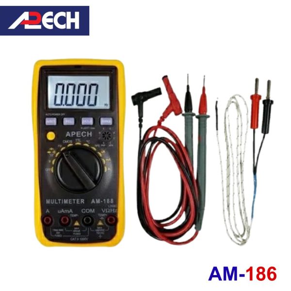 Đồng hồ vạn năng APECH AM-186 đo điện AC/DC, đồng hồ VOM hiện số APECH AM186, APECH AM 186 Digital Multimeter
