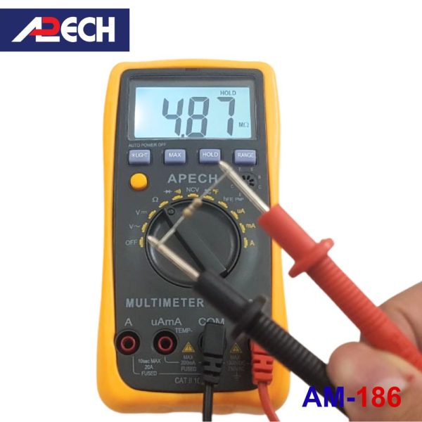 Đồng hồ vạn năng APECH AM-186 đo điện AC/DC, đồng hồ VOM hiện số APECH AM186, APECH AM 186 Digital Multimeter