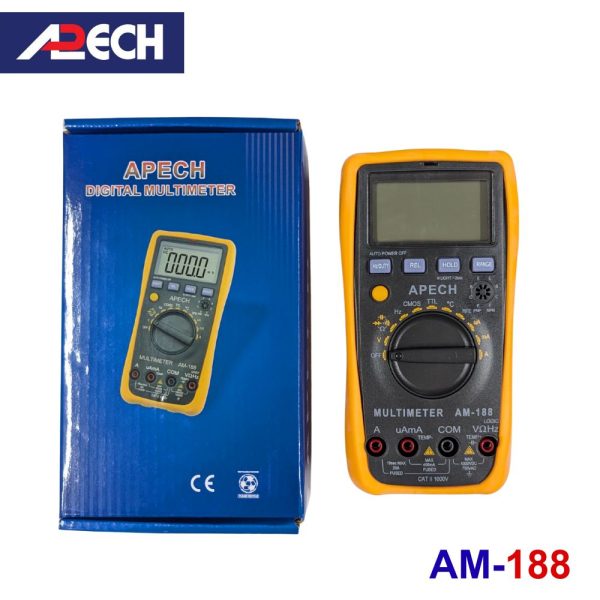 Đồng hồ vạn năng APECH AM-188 đo điện AC/DC, đồng hồ VOM tự động chỉnh thang đo APECH AM188, APECH AM 188 Digital Multimeter