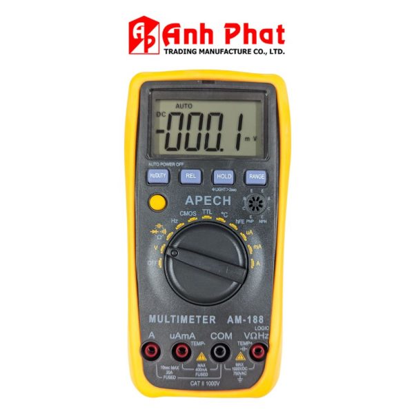 Đồng hồ vạn năng APECH AM-188 đo điện AC/DC, đồng hồ VOM tự động chỉnh thang đo APECH AM188, APECH AM 188 Digital Multimeter