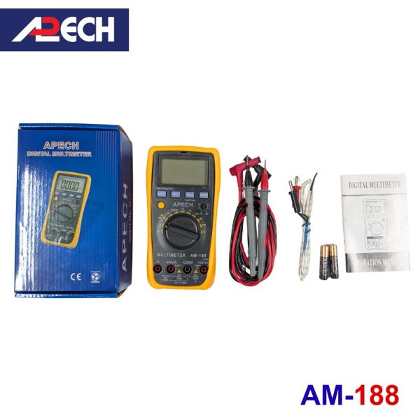 Đồng hồ vạn năng APECH AM-188 đo điện AC/DC, đồng hồ VOM tự động chỉnh thang đo APECH AM188, APECH AM 188 Digital Multimeter
