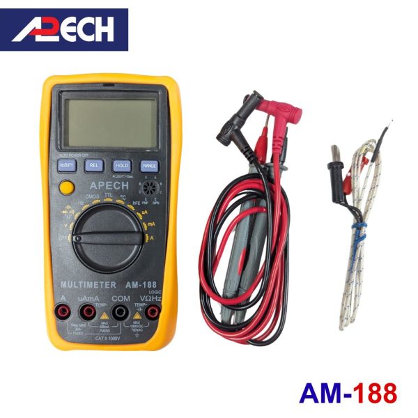 Đồng hồ vạn năng APECH AM-188 đo điện AC/DC, đồng hồ VOM tự động chỉnh thang đo APECH AM188, APECH AM 188 Digital Multimeter