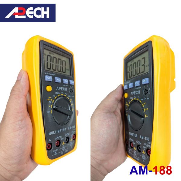 Đồng hồ vạn năng APECH AM-188 đo điện AC/DC, đồng hồ VOM tự động chỉnh thang đo APECH AM188, APECH AM 188 Digital Multimeter
