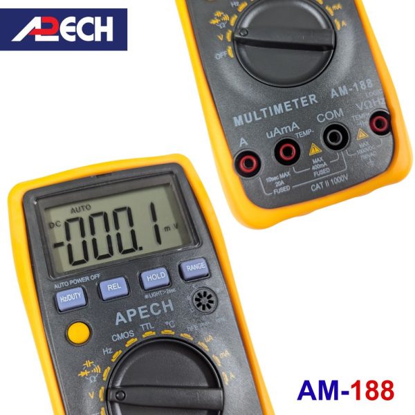 Đồng hồ vạn năng APECH AM-188 đo điện AC/DC, đồng hồ VOM tự động chỉnh thang đo APECH AM188, APECH AM 188 Digital Multimeter