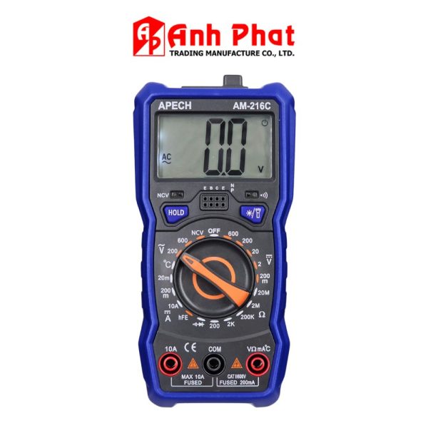 Đồng hồ vạn năng APECH AM-216C chuyên đo dòng DC giá rẻ, đồng hồ VOM hiện số APECH AM216C, APECH AM 216C Digital Multimeter