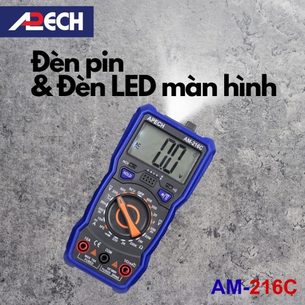 Đồng hồ vạn năng APECH AM-216C chuyên đo dòng DC giá rẻ, đồng hồ VOM hiện số APECH AM216C, APECH AM 216C Digital Multimeter
