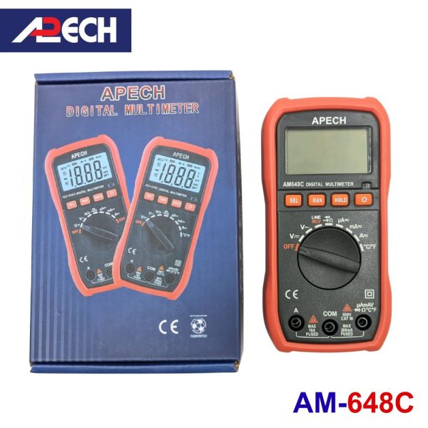 Đồng hồ vạn năng điện tử APECH AM-648C đo điện AC/DC, đồng hồ vạn năng APECH AM648C Digital Multimeter, đồng hồ VOM APECH AM 648C giá rẻ