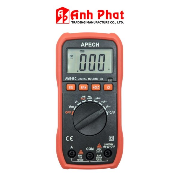 Đồng hồ vạn năng điện tử APECH AM-648C đo điện AC/DC, đồng hồ vạn năng APECH AM648C Digital Multimeter, đồng hồ VOM APECH AM 648C giá rẻ