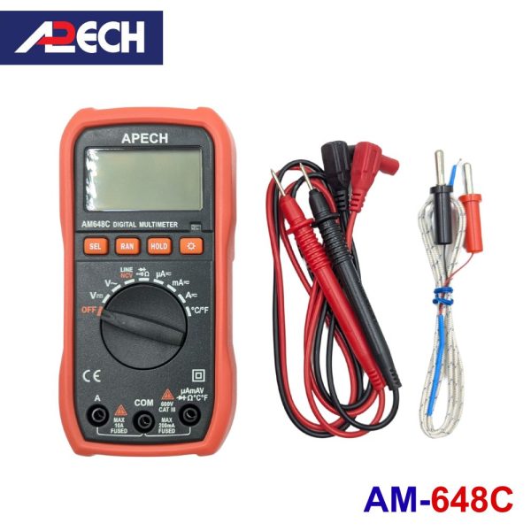 Đồng hồ vạn năng điện tử APECH AM-648C đo điện AC/DC, đồng hồ vạn năng APECH AM648C Digital Multimeter, đồng hồ VOM APECH AM 648C giá rẻ