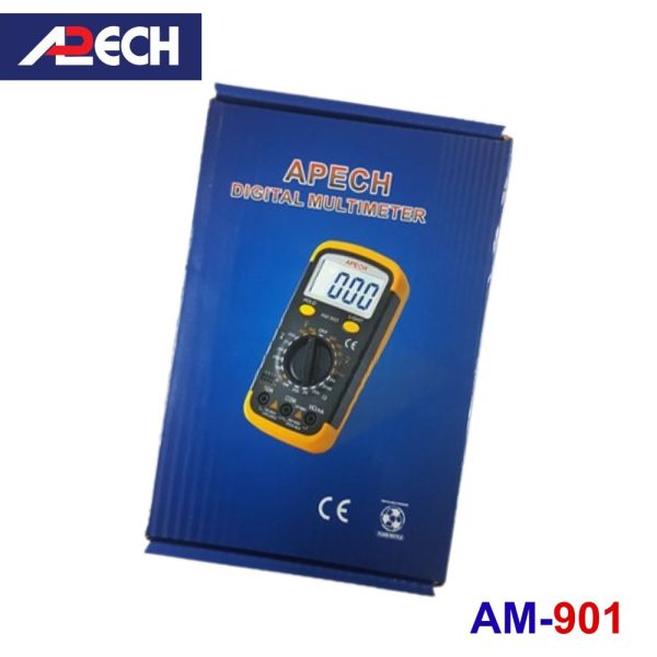 Đồng hồ vạn năng APECH AM-901 đo dòng DC và nhiệt độ, đồng hồ VOM giá rẻ APECH AM901, APECH AM 901 Digital Multimeter