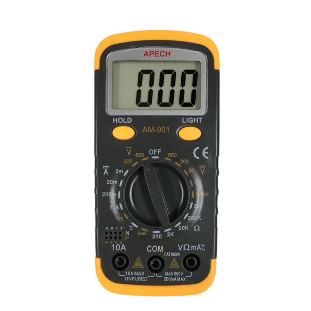 Đồng hồ vạn năng APECH AM-901 đo dòng DC và nhiệt độ, đồng hồ VOM giá rẻ APECH AM901, APECH AM 901 Digital Multimeter