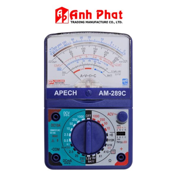Đồng hồ vạn năng chỉ kim APECH AM-289C Analog Multimeter, đồng hồ VOM kim APECH AM289C, đồng hồ vạn năng kim APECH AM 289C