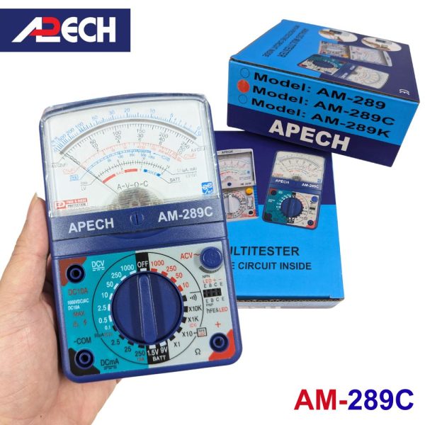 Đồng hồ vạn năng chỉ kim APECH AM-289C Analog Multimeter, đồng hồ VOM kim APECH AM289C, đồng hồ vạn năng kim APECH AM 289C