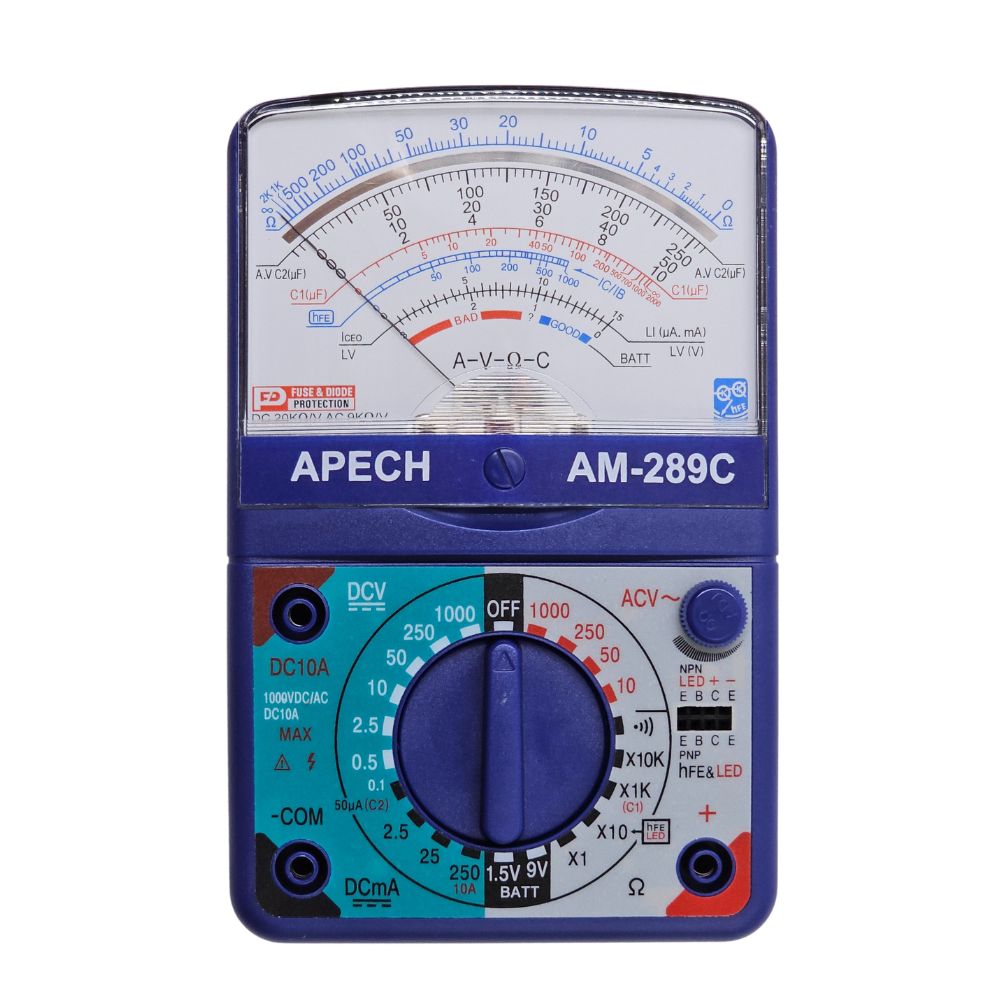 Đồng hồ vạn năng chỉ kim APECH AM-289C Analog Multimeter, đồng hồ VOM kim APECH AM289C, đồng hồ vạn năng kim APECH AM 289C