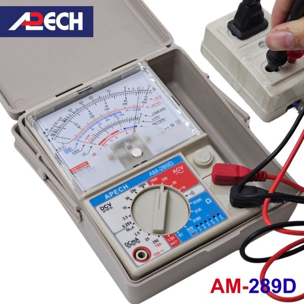 Đồng hồ vạn năng kim APECH AM-289D Analog Multimeter, đồng hồ VOM chỉ kim APECH AM289D, đồng hồ vạn năng cơ APECH AM 289D