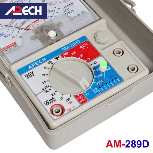 Đồng hồ vạn năng kim APECH AM-289D Analog Multimeter, đồng hồ VOM chỉ kim APECH AM289D, đồng hồ vạn năng cơ APECH AM 289D