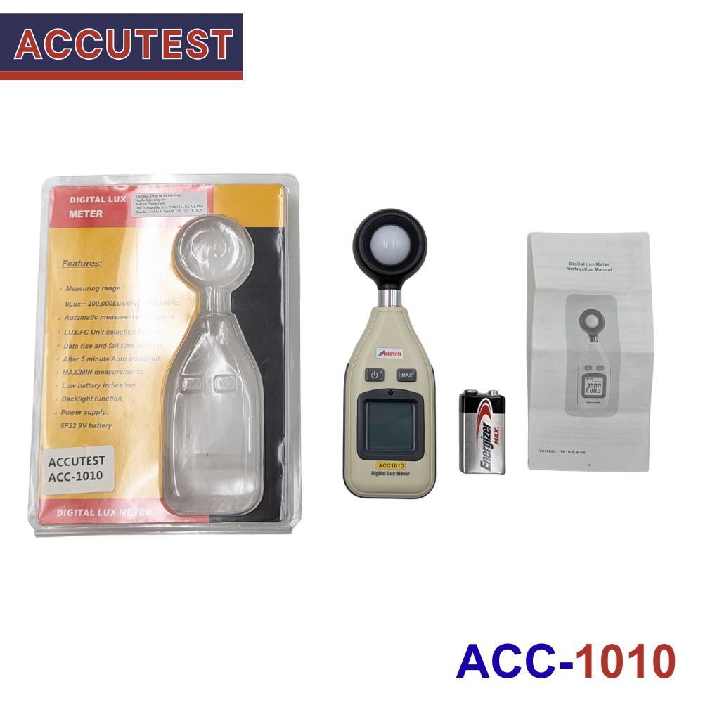 Máy đo cường độ ánh sáng ACCUTEST ACC-1010 Máy đo cường độ ánh sáng ACCUTEST ACC-1010, máy đo sáng giá rẻ ACCUTEST ACC1010, ACCUTEST ACC 1010 light meter