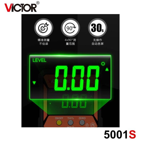 Máy đo độ nghiêng điện tử VICTOR 5001S, máy đo góc nghiêng VICTOR 5001S, VICTOR-5001S Digital Inclinometer