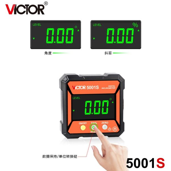 Máy đo độ nghiêng điện tử VICTOR 5001S, máy đo góc nghiêng VICTOR 5001S, VICTOR-5001S Digital Inclinometer
