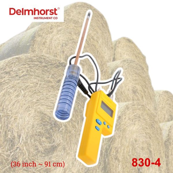 C&acirc;y đo độ ẩm Delmhorst 830-4 cho cỏ kh&ocirc; v&agrave; giấy cuộn (36 inch), điện cực đo độ ẩm Delmhorst 830 4, que đo độ ẩm cỏ kh&ocirc; Delmhorst 830-4 Prod for Agriculture and Paper