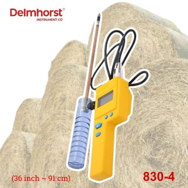 C&acirc;y đo độ ẩm Delmhorst 830-4 cho cỏ kh&ocirc; v&agrave; giấy cuộn (36 inch), điện cực đo độ ẩm Delmhorst 830 4, que đo độ ẩm cỏ kh&ocirc; Delmhorst 830-4 Prod for Agriculture and Paper