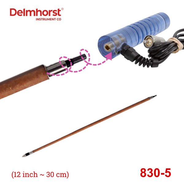 Cây đo độ ẩm Delmhorst 830-5 cho cỏ khô và giấy cuộn (12 inch), điện cực đo độ ẩm Delmhorst 830 5, que đo độ ẩm cỏ khô Delmhorst 830-5 Prod for Agriculture and Paper