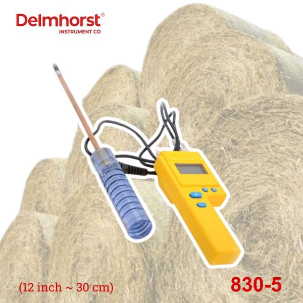 Cây đo độ ẩm Delmhorst 830-5 cho cỏ khô và giấy cuộn (12 inch), điện cực đo độ ẩm Delmhorst 830 5, que đo độ ẩm cỏ khô Delmhorst 830-5 Prod for Agriculture and Paper