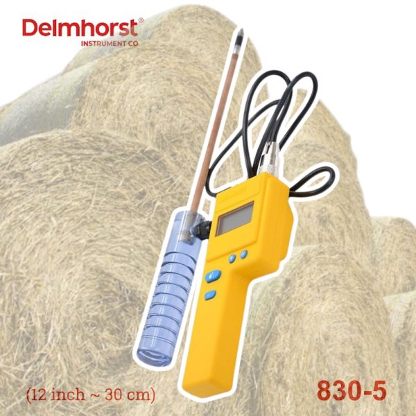 Cây đo độ ẩm Delmhorst 830-5 cho cỏ khô và giấy cuộn (12 inch), điện cực đo độ ẩm Delmhorst 830 5, que đo độ ẩm cỏ khô Delmhorst 830-5 Prod for Agriculture and Paper