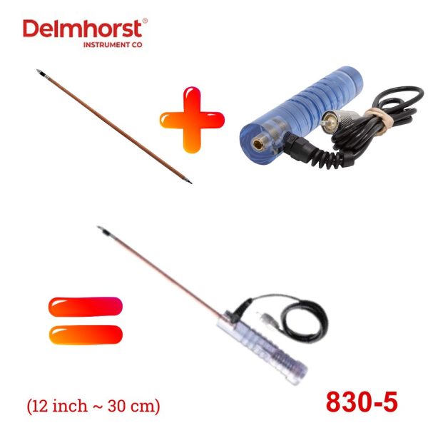 Cây đo độ ẩm Delmhorst 830-5 cho cỏ khô và giấy cuộn (12 inch), điện cực đo độ ẩm Delmhorst 830 5, que đo độ ẩm cỏ khô Delmhorst 830-5 Prod for Agriculture and Paper