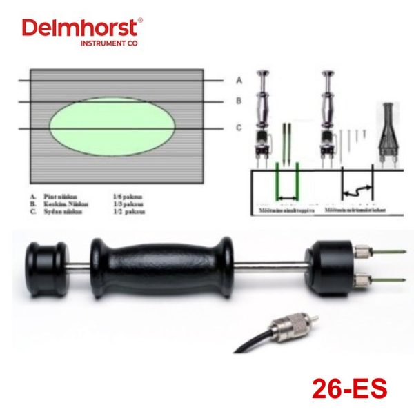 búa đo độ ẩm gỗ Delmhorst 26-ES, điện cực đo độ ẩm Delmhorst 26ES dạng búa trượt, Delmhorst 26 ES Hammer Electrode