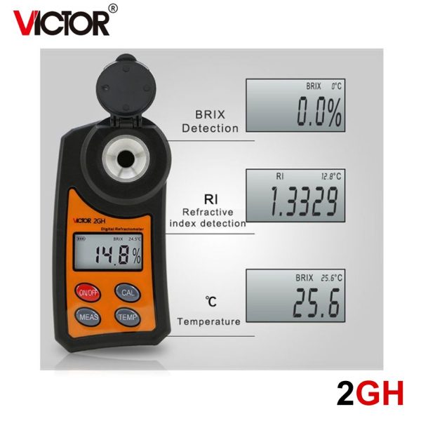 Máy đo độ ngọt VICTOR 2GH kỹ thuật số, máy đo độ brix VICTOR-2GH, khúc xạ kế điện tử đo độ ngọt VICTOR 2GH Digital Refractometer