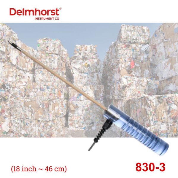 Cây đo độ ẩm Delmhorst 830-3 cho cỏ khô và giấy cuộn (18 inch), điện cực đo độ ẩm Delmhorst 830 3, que đo độ ẩm cỏ khô Delmhorst 830-3 Prod for Agriculture and Paper