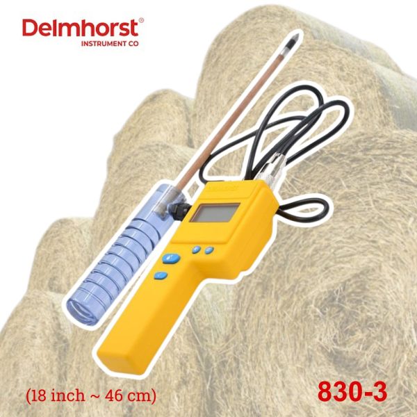 Cây đo độ ẩm Delmhorst 830-3 cho cỏ khô và giấy cuộn (18 inch), điện cực đo độ ẩm Delmhorst 830 3, que đo độ ẩm cỏ khô Delmhorst 830-3 Prod for Agriculture and Paper