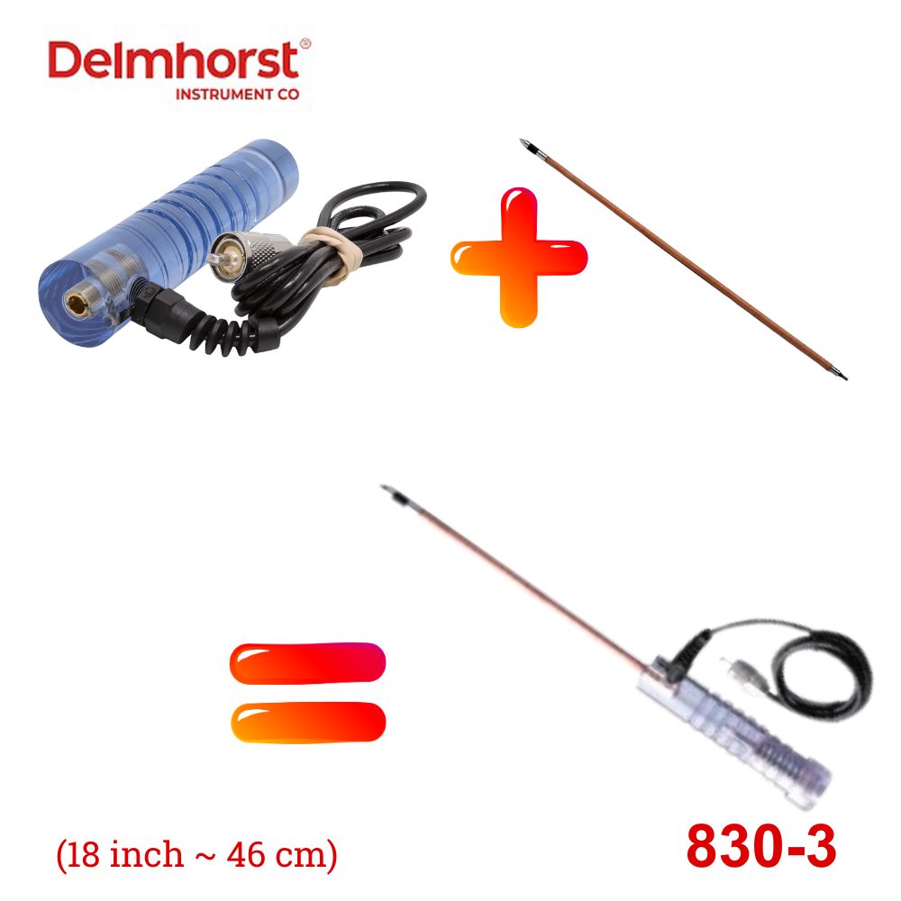 Cây đo độ ẩm Delmhorst 830-3 cho cỏ khô và giấy cuộn (46 cm) Cây đo độ ẩm Delmhorst 830-3 cho cỏ khô và giấy cuộn (18 inch), điện cực đo độ ẩm Delmhorst 830 3, que đo độ ẩm cỏ khô Delmhorst 830-3 Prod for Agriculture and Paper