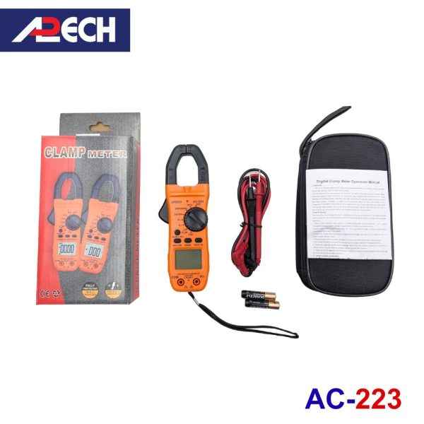 Ampe kìm APECH AC-223 True-RMS đo dòng AC, đồng hồ ampe kìm APECH AC223 True RMS, APECH AC 223 AC Clamp Meter