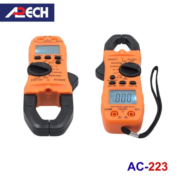 Ampe kìm APECH AC-223 True-RMS đo dòng AC, đồng hồ ampe kìm APECH AC223 True RMS, APECH AC 223 AC Clamp Meter